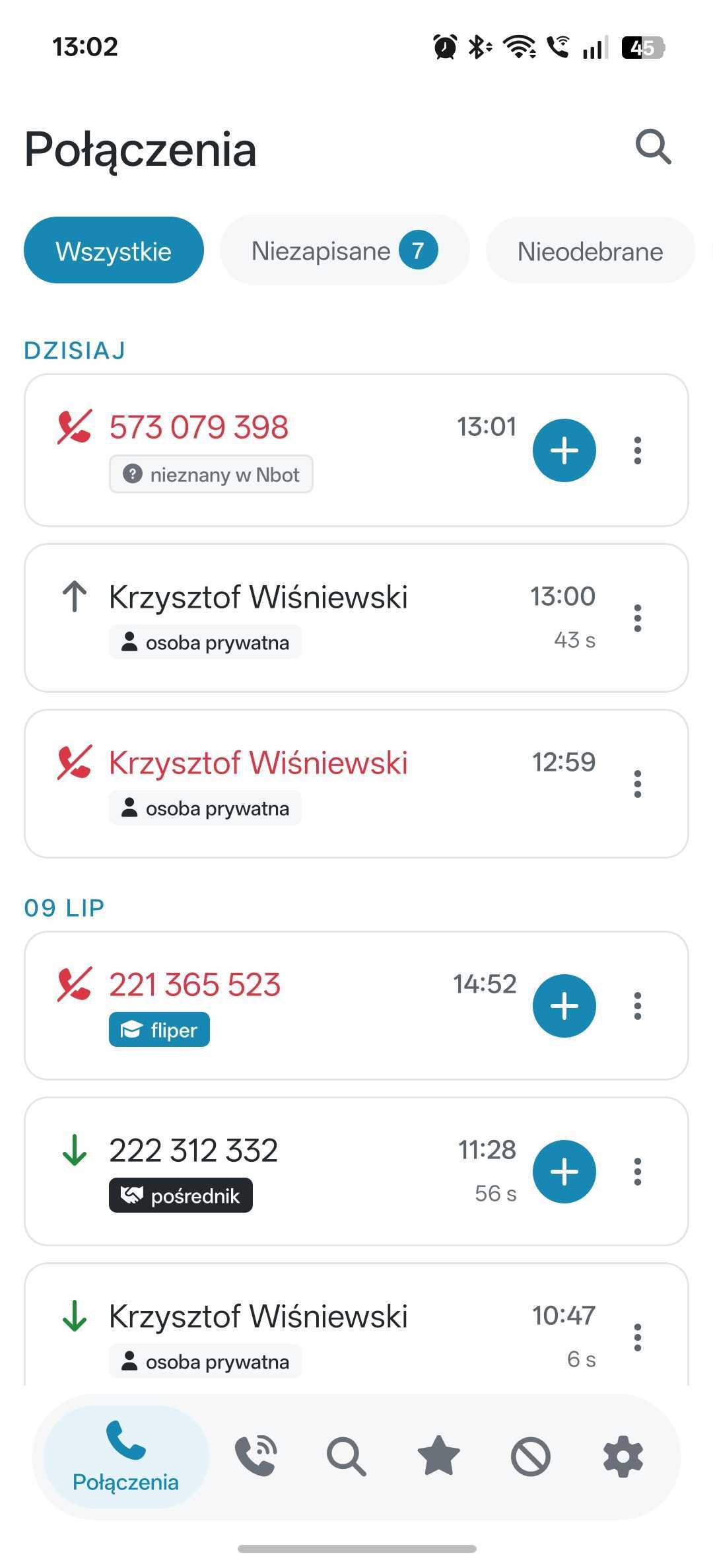 Rejestr połączeń zsynchronizowany z CRM Nbot